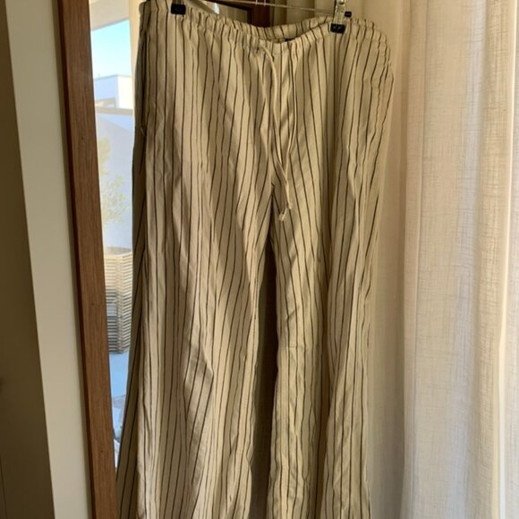 Striped wide-leg linen pants - Picture 2 of 5